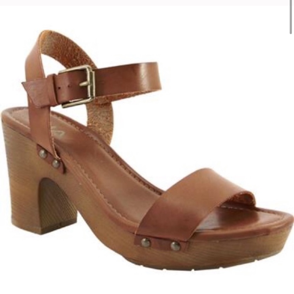Free People x MIA Brown Platform Clog Sandals